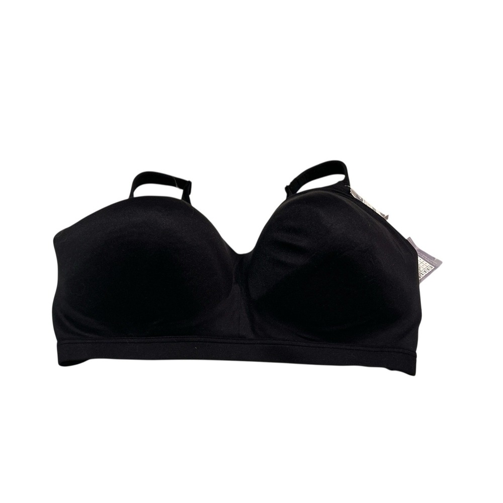Catherines Bra Women 44DD Plunge‎ Underwire Medium Coverage SCY2237 Black NWT